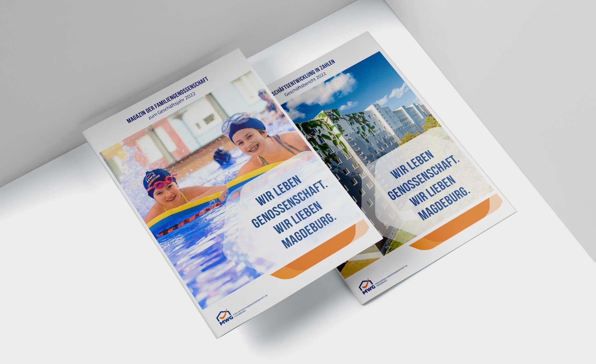 Ansicht des Geschäftsberichts der MWG 2022: Cover Image- und Faktenteil