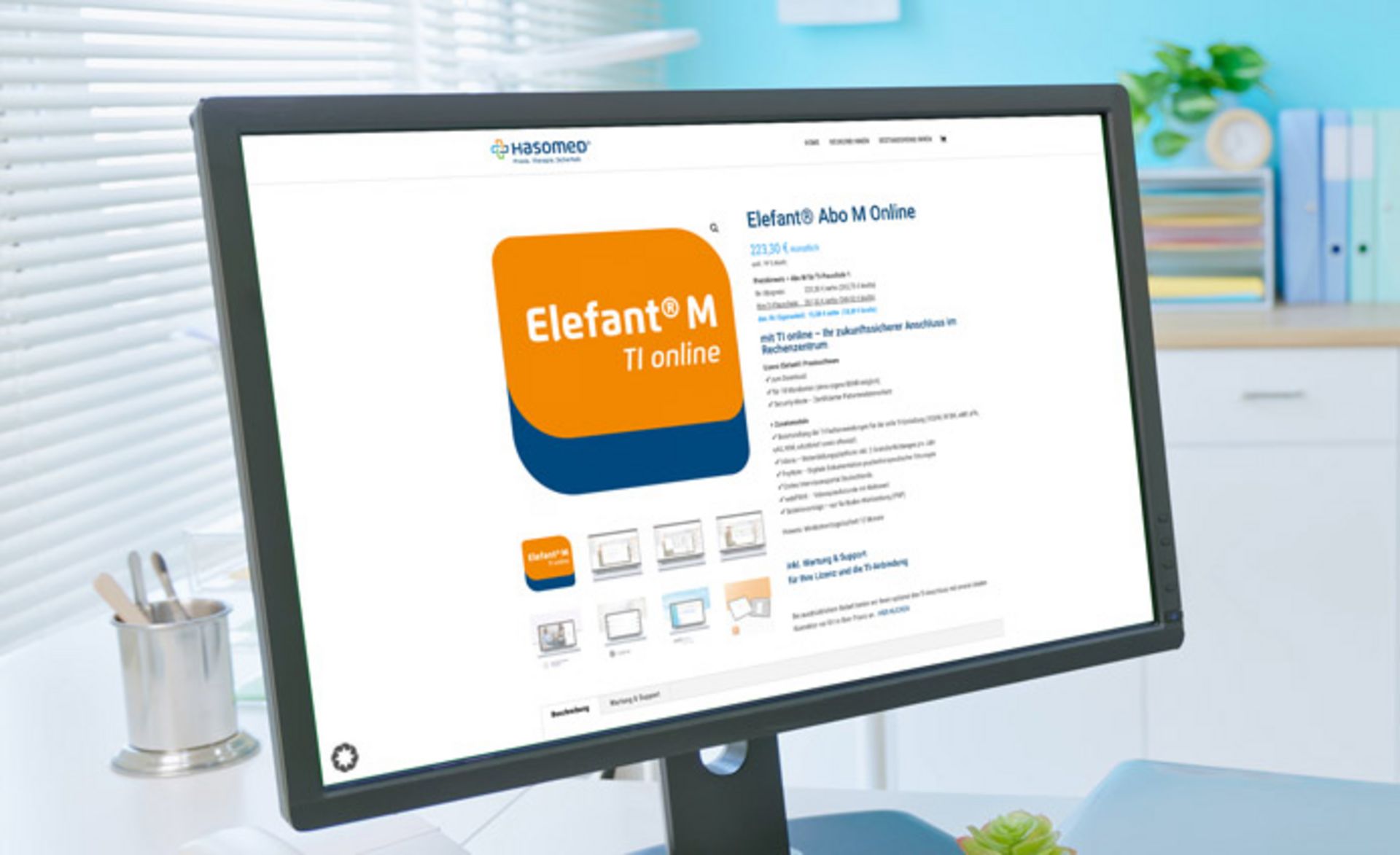 Desktop-Ansicht des Onlineshops von HASOMED
