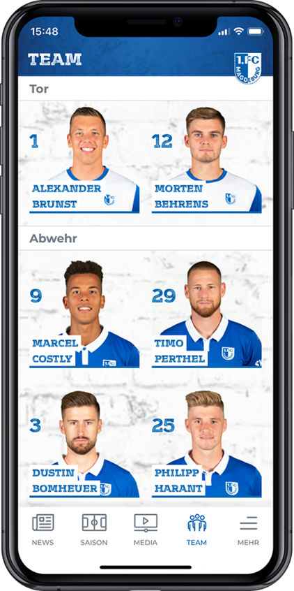 Team-Vorschau FCM-App