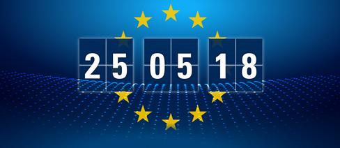 Infografik Europa und Datum 25. Mai 2018