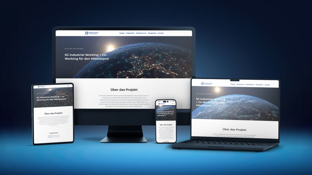 Ansicht der Webseite am Desktop-Rechner, Laptop, Tablet und auf dem Smartphone
