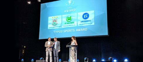 Preisübergabe des TYPO3-Awards an PEGASUS im Admiralspalast in Berlin