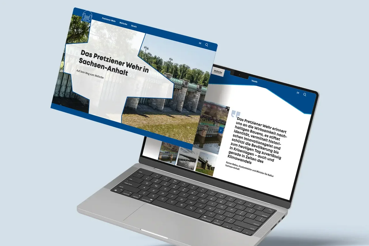 Mockup des Webauftritts Pretziener Wehr