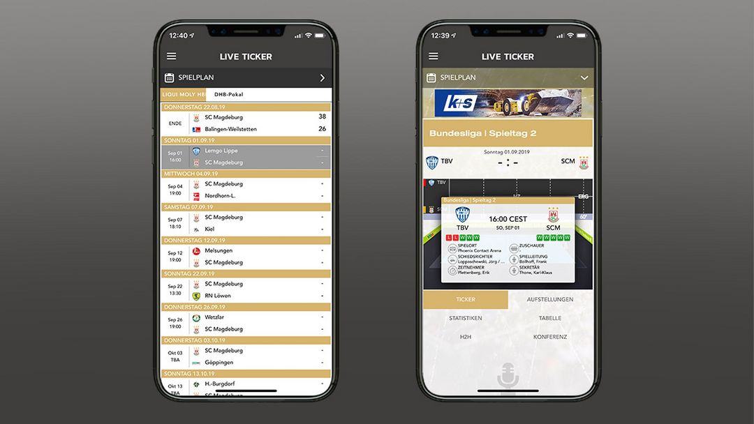 SCM-App Live Ticker