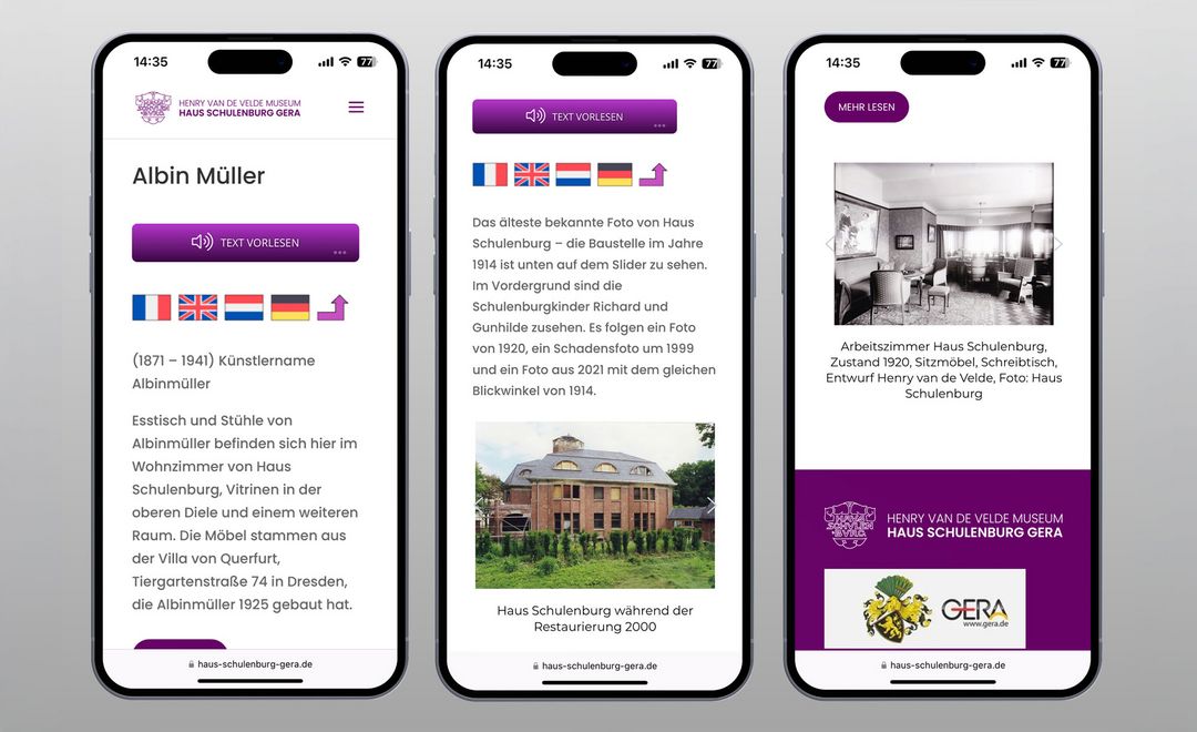 Museumsleitsystem auf Smartphone.