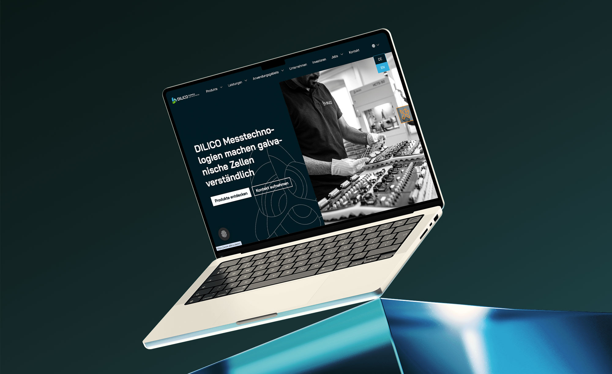 Ein Laptop mit der Ansicht der DILICO-Startseite.