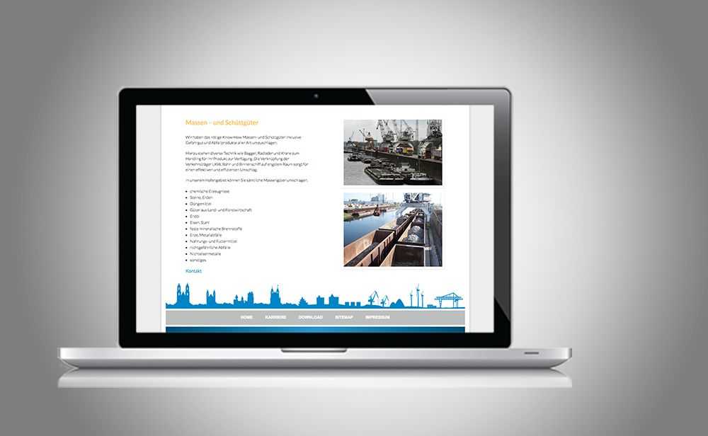 Magdeburger Hafen Webseite auf Laptop