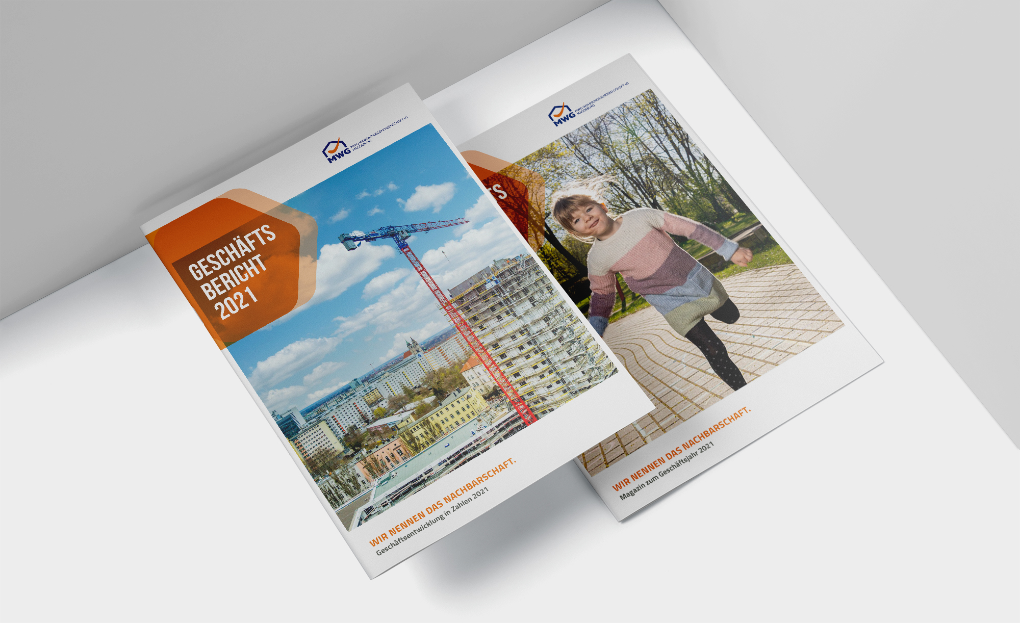 Ansicht des Geschäftsberichts der MWG 2021: Cover Image- und Faktenteil